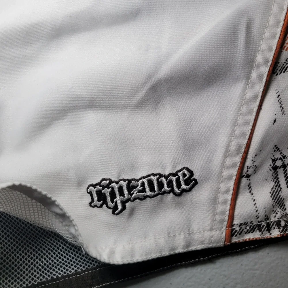 Ripzone Board Shorts Mens 32 White Brown Plaid Swim Trunks Surf Style 50727